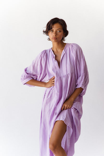 Kyra Maxi Dress ~ Lilac Gauze