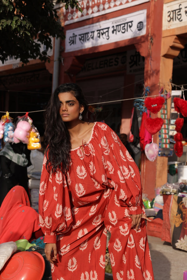 Ria Blouse ~ Ruby Red