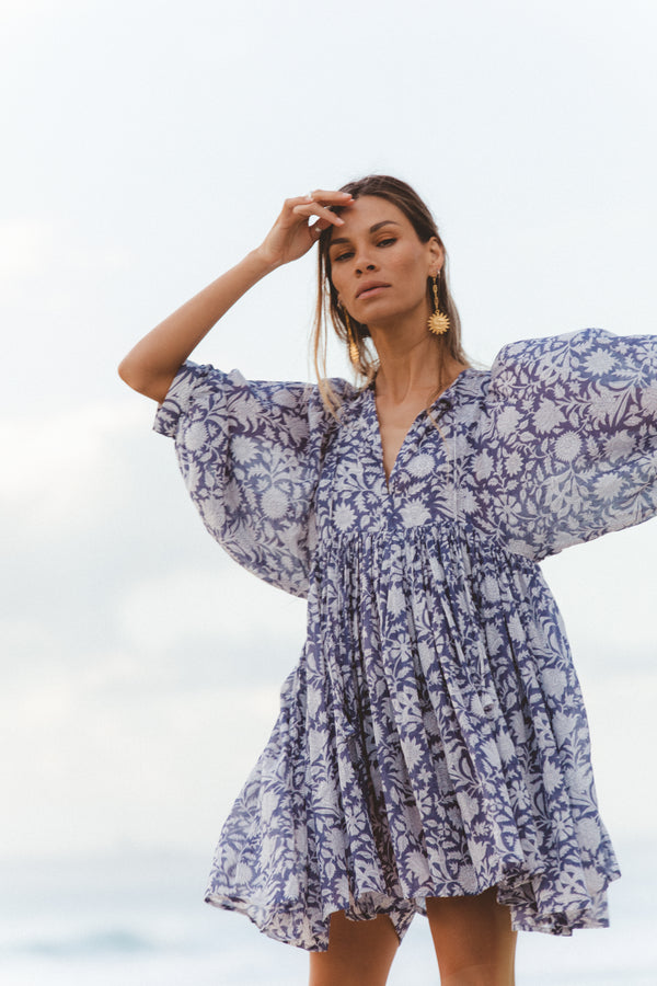 Kyra Mini Dress ~ Blue Iris