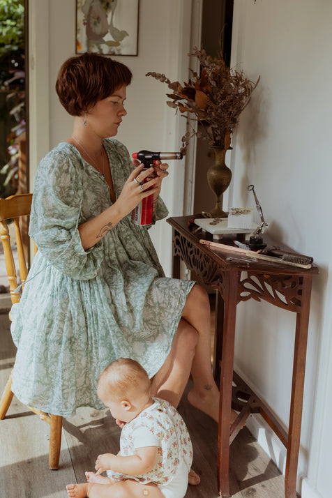 Kyra Midi Dress ~ Jade