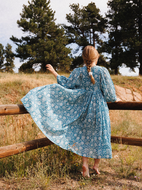 Kyra Midi Dress ~ Ocean Blue