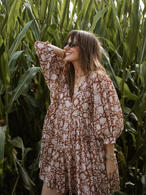 Kyra Mini Dress ~ Caramel