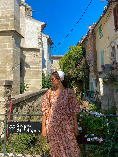 Kyra Midi Dress ~ Caramel